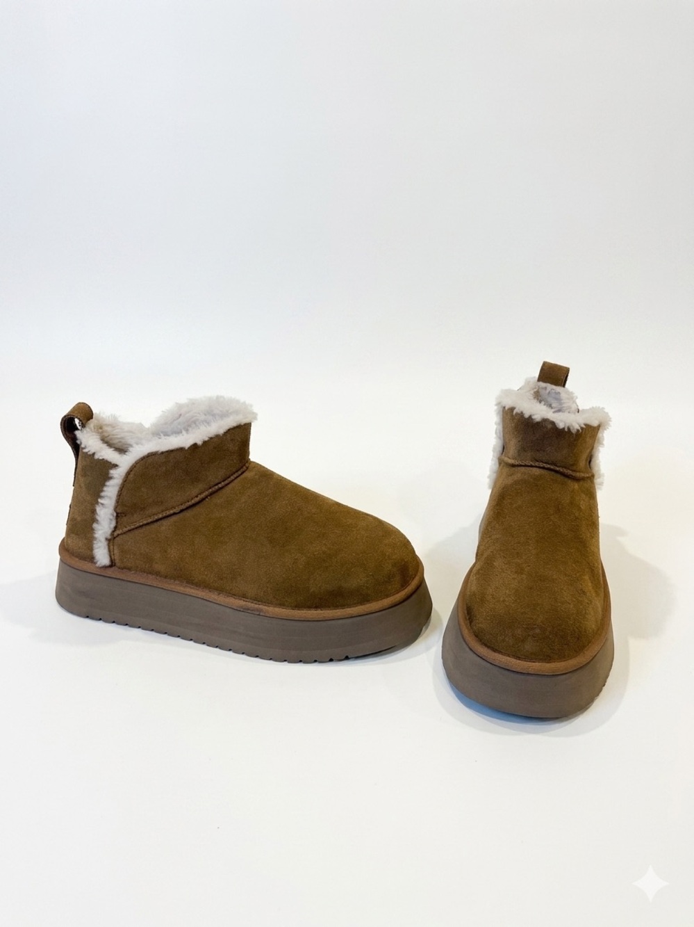 Koolaburra Chestnut Suede Faux-Shearling Slip-On Booties